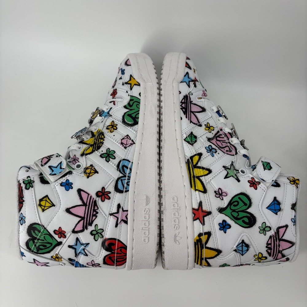 Adidas Mens Forum Hi Jeremy Scott Graffiti 7.5 White Multi High Top Hypebeast - Picture 7 of 7